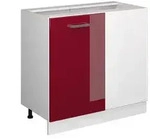 Vicco Eckunterschrank, Rot, Wei&szlig;, Holzwerkstoff, 1 F&auml;cher, Rechteckig,...