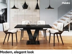Meblini Esstisch, Schwarz Hochglanz, Holzwerkstoff, 120x75x80 cm, Esszimmer, Tische,