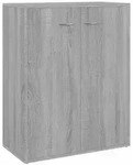 vidaXL Sideboard, Silbereichen, Holz, Strukturbuche, 2 F&auml;cher, Rechteckig, 60x75x30