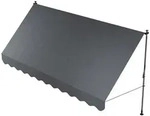 Juskys Klemmmarkise, Grau, Textil, 400x200x120 cm, Sonnen- & Sichtschutz, Markisen