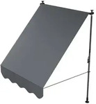 Juskys Klemmmarkise, Grau, Textil, 150x200x120 cm, Sonnen- & Sichtschutz, Markisen