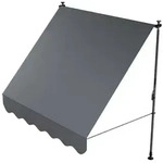 Juskys Klemmmarkise, Grau, Textil, 200x200x120 cm, Sonnen- & Sichtschutz, Markisen