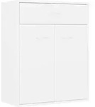 vidaXL Sideboard, Wei&szlig;, Holz, Strukturbuche, 1 F&auml;cher, 1 Schubladen, Rechteckig,