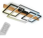 Briloner Led-Deckenleuchte Cadre, Schwarz, Eiche, Holz, Metall, Kautschukholz,