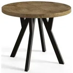 Alpi-M&ouml;bel Runder, Dunkelbraun, Schwarz, Holzwerkstoff, Rund, X-Form, 80x77x80 cm,