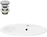 LuxeBath Waschbecken, Wei&szlig;, Metall, 48.5x19.5x57 cm, Badezimmer, Waschbecken &