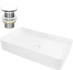 Ml-Design Waschbecken, Wei&szlig;, Keramik, 38x12x68 cm, Badezimmer, Waschbecken &