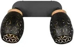 Deckenstrahler, Natur, Schwarz, Gold, Holz, Metall, Kiefer, 27x12x28 cm, Lampen &