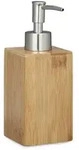 Relaxdays Seifenspender, Hellbraun, Holz, Kunststoff, 6.5x18x8 cm, Badaccessoires,