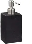 Relaxdays Seifenspender, Schwarz, Kunststoff, Metall, 7.5x17.5x8 cm, Badaccessoires,