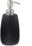 Relaxdays Seifenspender, Schwarz, Kunststoff, Metall, 7.5x18x9 cm, Badaccessoires,