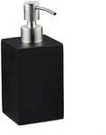 Relaxdays Seifenspender, Schwarz, Kunststoff, Metall, 7x17.5x8 cm,...