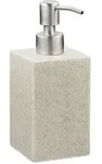 Relaxdays Seifenspender, Creme, Kunststoff, Metall, 7x17.5x8 cm, Badaccessoires,