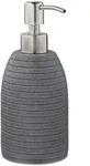 Relaxdays Seifenspender, Grau, Kunststoff, Metall, 8x18x8 cm, Badaccessoires,