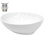 LuxeBath Waschbecken, Wei&szlig;, Keramik, 33x14.2x41 cm, Badezimmer, Waschbecken &