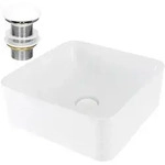 LuxeBath Waschbecken, Wei&szlig;, Keramik, 39x15x39 cm, Badezimmer, Waschbecken &