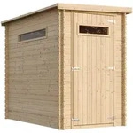 Timbela Holz-Gartenhaus, Beige, Holz, 144x198x239 cm, Aufbewahrung & Schutzh&uuml;llen,