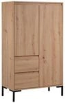 Mid.you Highboard Korsika, Eiche Artisan, Metall, 4 F&auml;cher, 2 Schublade(n)