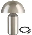 tectake Akku-Tischlampe, Nickel, Metall, 25x34x25 cm, CE, Lampen & Leuchten, LED