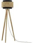 Vicco Stehlampe, Schwarz, Holz, Rund, 45x142x45 cm, Lampen & Leuchten,