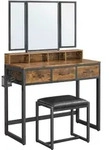 Boxxx Schminktisch, Braun, Schwarz, Metall, Kunststoff, Vintage, 3 Schublade(n)