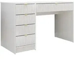 Mirjan24 Schreibtisch, Wei&szlig;, Holzwerkstoff, 5 Schubladen, Rechteckig, 120x76x55 cm,