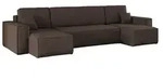 Kaiser M&ouml;bel Ecksofa, Braun, Textil, 5-Sitzer, U-Form, 312x142 cm, Wohnzimmer, Sofas