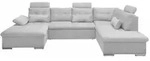 ed exciting design Wohnlandschaft, Hellgrau, Kunststoff, 5-Sitzer, U-Form,