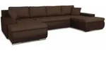 Sofnet Wohnlandschaft, Braun, Textil, 7-Sitzer, U-Form,Rechteckig, 350x85x185 cm,
