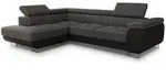 Sofnet Ecksofa, Grau, Schwarz, Textil, 5-Sitzer, Ottomane links,...