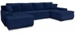 Sofnet Wohnlandschaft, Blau, Textil, 7-Sitzer, U-Form,Rechteckig, 350x85x185 cm,