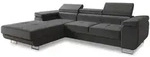 Sofnet Ecksofa, Grau, Textil, 5-Sitzer, Ottomane links, L-Form,Rechteckig, 282x204