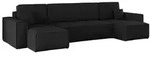 Kaiser M&ouml;bel Ecksofa, Schwarz, Textil, 5-Sitzer, U-Form, 312x142 cm, Wohnzimmer,