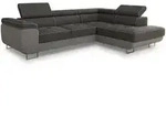 Sofnet Ecksofa, Grau, Hellgrau, Textil, 5-Sitzer, Ottomane rechts, L-Form,Rechteckig,
