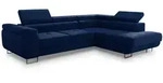 Sofnet Ecksofa, Blau, Textil, 5-Sitzer, Ottomane rechts, L-Form,Rechteckig, 273x203