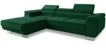 Sofnet Ecksofa, Gr&uuml;n, Textil, 5-Sitzer, Ottomane links, L-Form,Rechteckig, 282x204