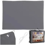 Relaxdays Sonnensegel, Grau, Textil, Metall, 400x300 cm, Sonnenschutz &...