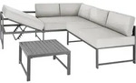 tectake Sitzgruppe, Grau, Metall, Gartenm&ouml;bel, Gartenm&ouml;bel-Sets
