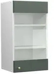 Vicco K&uuml;chenglasschrank, Gr&uuml;n, Wei&szlig;, Holzwerkstoff, 2 F&auml;cher, Rechteckig,