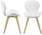 [en.casa] Esszimmerstuhl-Set, Wei&szlig;, Leder, 47x78x52 cm, Esszimmer, St&uuml;hle,