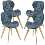 [en.casa] Esszimmerstuhl-Set, Blau, Leder, 47x78x52 cm, Esszimmer, St&uuml;hle,