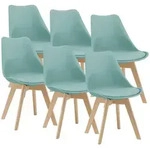 [en.casa] Esszimmerstuhl-Set, Gr&uuml;n, Leder, 49x81x57 cm, Esszimmer, St&uuml;hle,