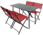 Ambia Garden Gartenset, Rot, Schwarz, Metall, Kunststoff, Textil, 5-teilig,