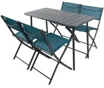 Ambia Garden Gartenset, Schwarz, T&uuml;rkis, Metall, Kunststoff, Textil, 5-teilig,