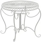 CLP Gartentisch, Wei&szlig;, Schwarz, Metall, 90x69x90 cm, Gartenm&ouml;bel, Gartentische,