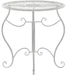 CLP Gartentisch, Wei&szlig;, Wei&szlig;, Metall, 70x72x70 cm, Gartenm&ouml;bel, Gartentische,