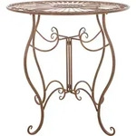 CLP Gartentisch, Braun, Metall, 70x72x70 cm, Gartenm&ouml;bel, Gartentische, Gartentische