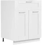 Mid.you K&uuml;chenunterschrank, Wei&szlig;, Kunststoff, Holzwerkstoff, 1 F&auml;cher, 1