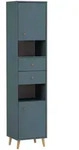 Stylife Hochschrank Bjarne, Blau, Holz, Esche,Eiche, 2 F&auml;cher, 2 Schublade(n)