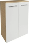 MID.YOU MIDISCHRANK Eiche, Wei&szlig; Hochglanz 60.2x82.6x32 cm